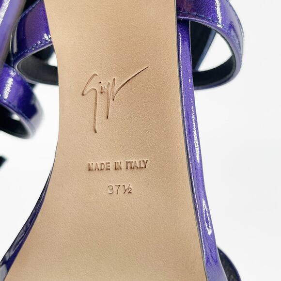 Giuseppe Zanotti Metallic Purple Cruel Alien Wing Stiletto Heel Sandals IT 37.5 - Picture 11 of 14